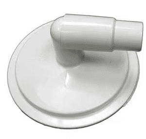 White plastic Waterway Vacuum Plate w/ 90 Degree Elbow, isolated on a white background.